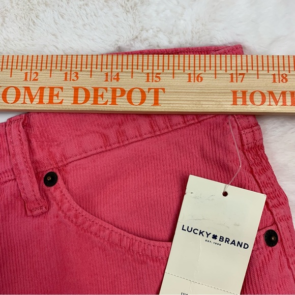 Lucky Brand Pink Mid Rise Crop Straight Corduroy Pants Size 16/33 NWT - Picture 10 of 15